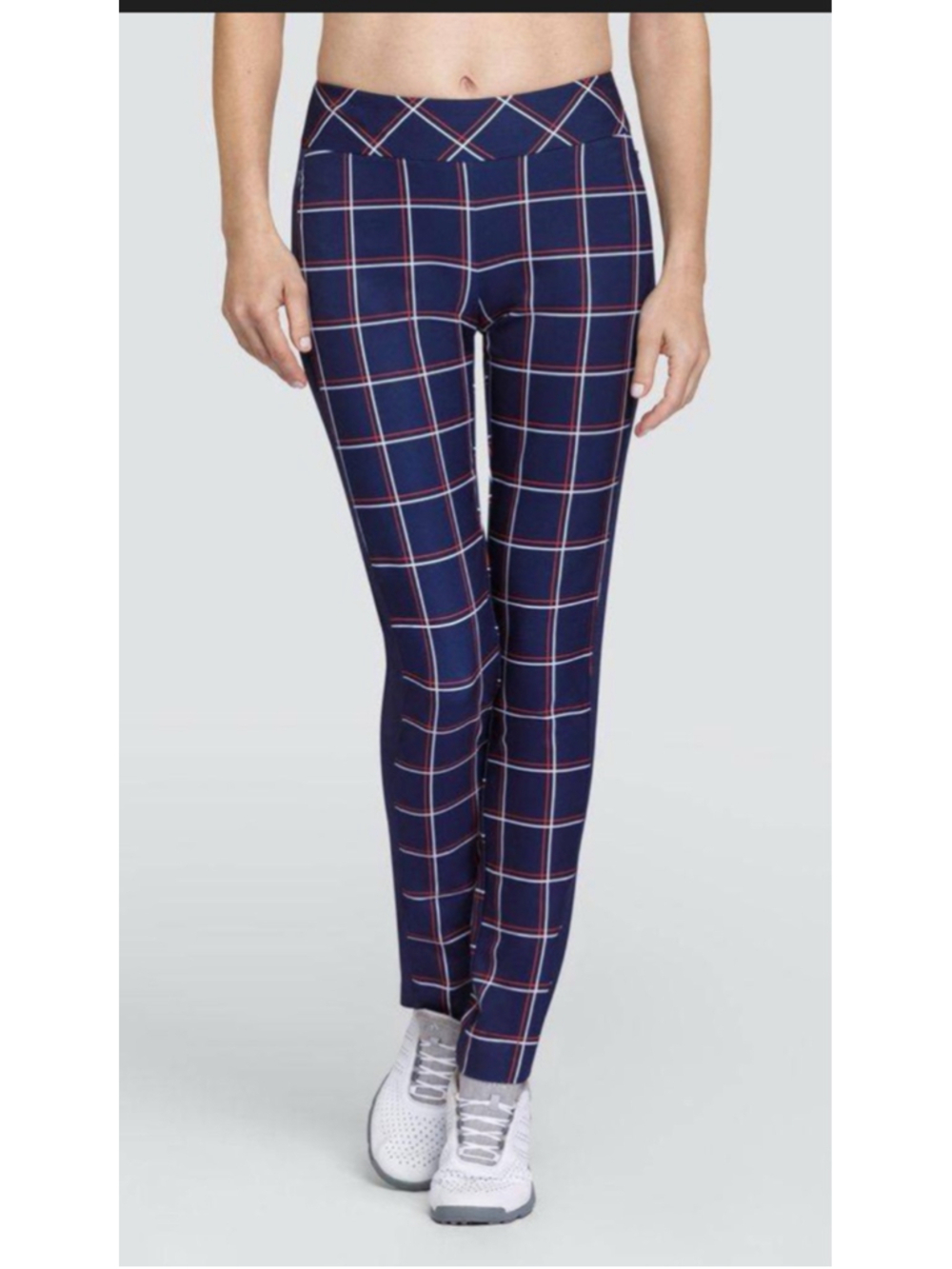 Tail Women's Navy Plaid Trousers Size 10 Tall Checked